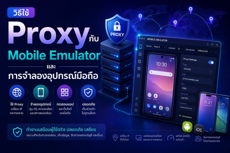 วิธีใช้ Proxy กับ Mobile Emulator และการจำลองอุปกรณ์มือถือ