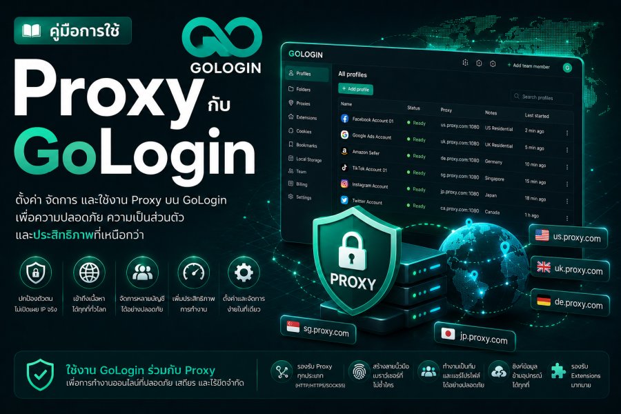 คู่มือการใช้ Proxy กับ GoLogin: Anti-Detect Browser สำหรับหลาย Account